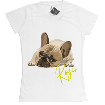 KOSZULKA DAMSKA T-SHIRT roz. S Biała z personalizowanym imieniem psa KOSZULKA DAMSKA T-SHIRT roz. S Biała z personalizowanym imieniem psa