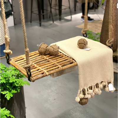 Obciążnik do obrusu z juty ciężarek na stół w stylu boho śr 8cm brąz
