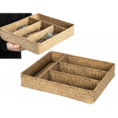 Organizer na sztućce trawa morska brązowy 35x28cm pojemnik na sztućce Organizer na sztućce trawa morska brązowy 35x28cm pojemnik na sztućce